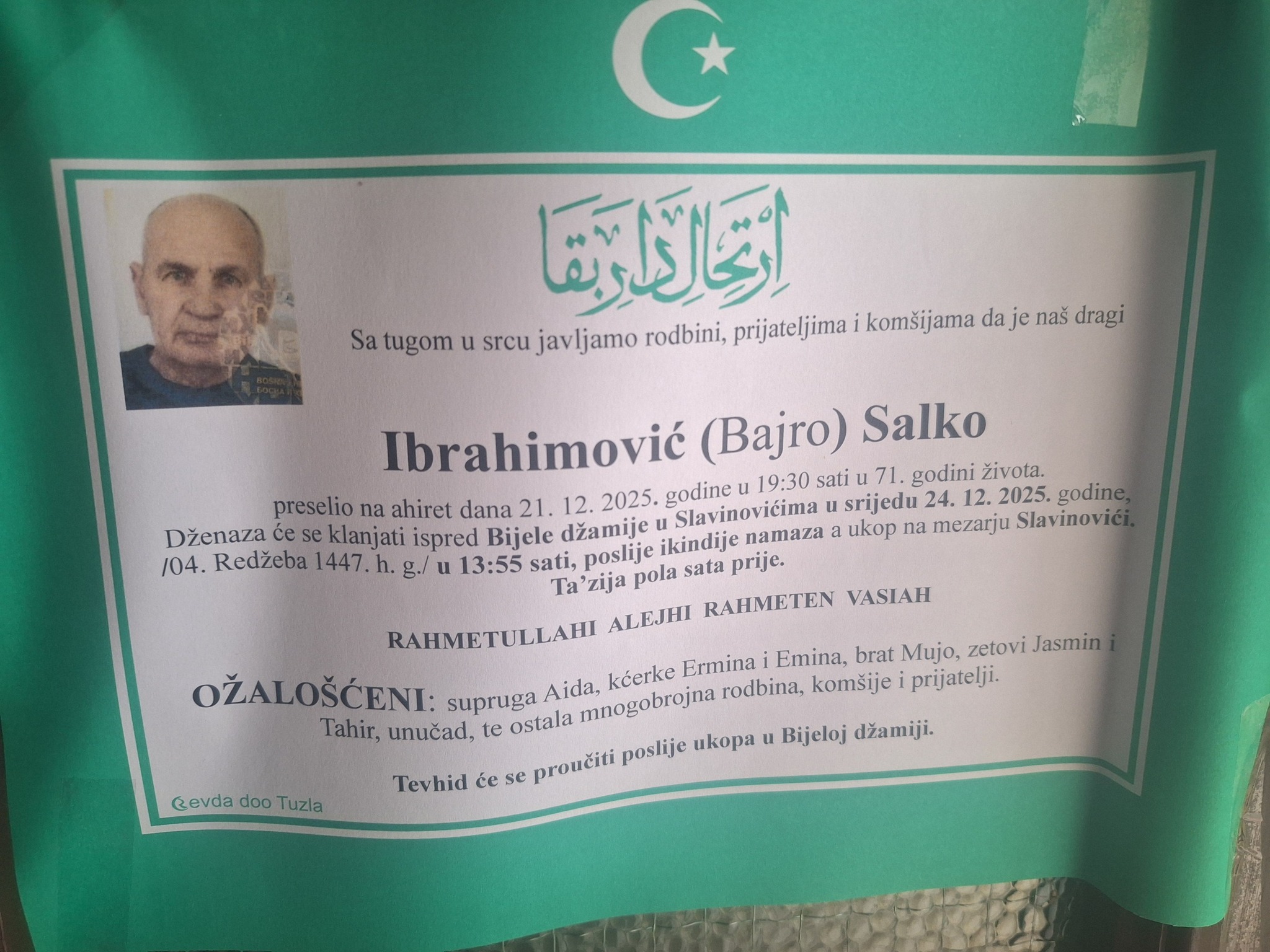 Na Ahiret preselio Ibrahimović (Bajro) Salko