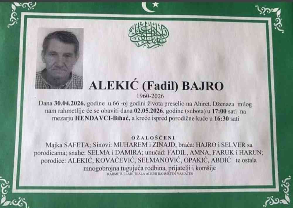 Na Ahiret preselio Alekić (Fadil) Bajro