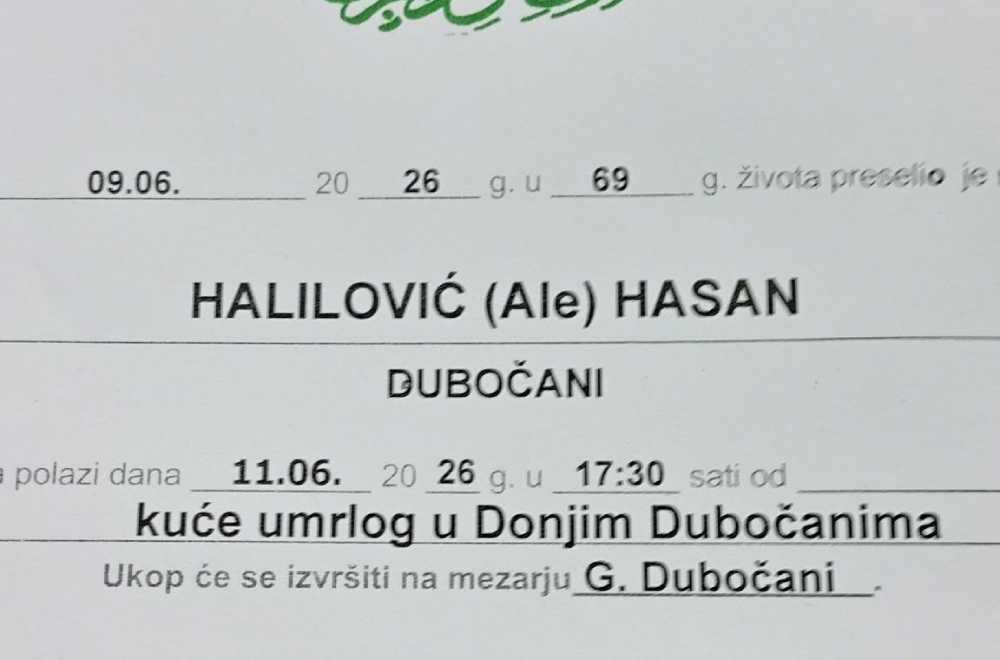Na Ahiret preselio Halilović (Ale) Hasan